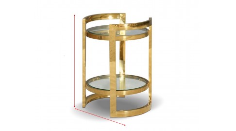 KAFFEETISCH CHX-12032-00 MODERN BAROCK GLASS GLAMOUR ROSTFREIER EDELSTAHL GOLD