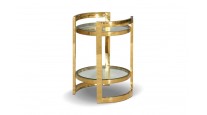 KAFFEETISCH CHX-12032-00 MODERN BAROCK GLASS GLAMOUR ROSTFREIER EDELSTAHL GOLD
