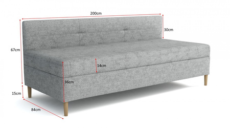 Boxspringbett mit Bettkasten 90x200 cm Polsterbett, Einzelbett Ikar