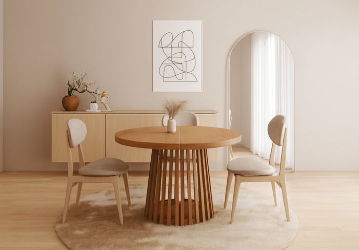 Runde Tisch, Holztisch, Esstisch, Klapptisch 110-210 cm T-77