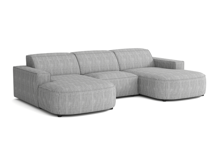 Couch U-form, Ecksofa Lucas 284x166x70 cm