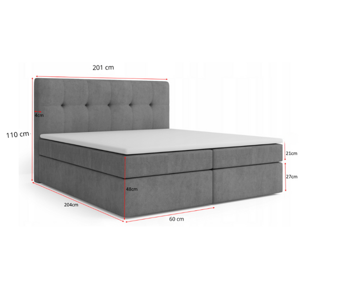 Boxspringbett 200x200 mit Bettkasten - Bett mit Matratze und 2 Bettkästen - Schlafzimmerbett mit Topper - Bequemes und Elegantes Doppelbett Holly