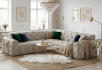 Ecksofa 254x254x80 cm Stil Chesterfield Candi