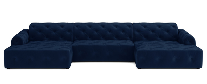  Luxus Ecksofa mit gesteppter Polsterung U-form 390x170x80 cm Candi