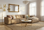 Modulare Ecksofa L-form Rechts Bergi 284x166x70 cm Creme