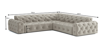 Ecksofa 254x254x80 cm Stil Chesterfield Candi