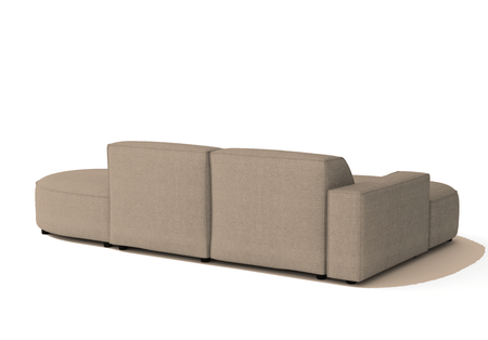 Ecksofa Lucas Beige mit Chromfüßen 284x166x70 cm Hochwertiges Designsofa