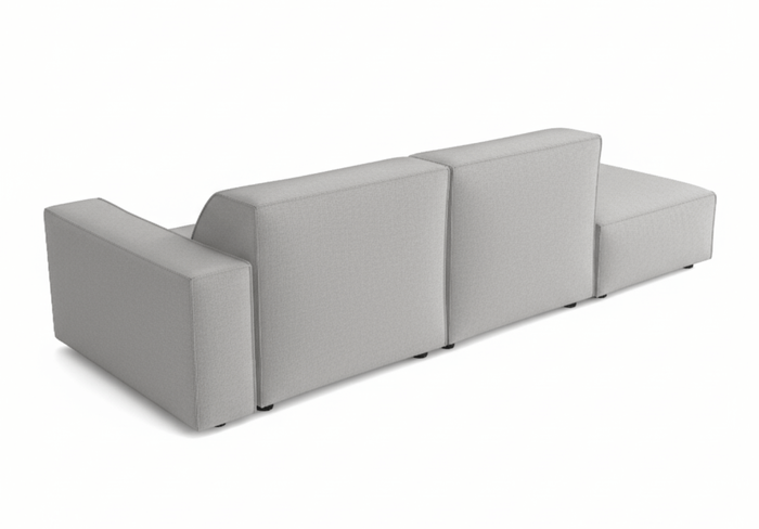 Sofa mit Hocker, 3-Sitzer 262x102x70 cm