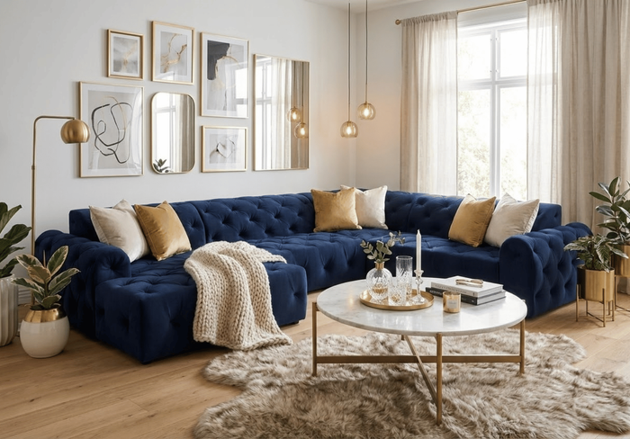 Ecksofa mit eleganter Steppung CANDY 334x254 cm