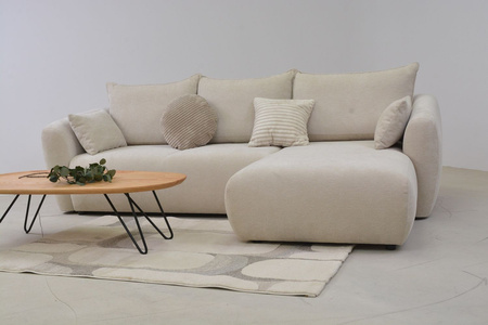 Ecksofa mit Schlaffunktion und Bettkasten, L-form 255x165x91 cm Lola