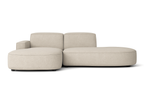 Ecksofa Lucas Beige mit Chromfüßen 284x166x70 cm Hochwertiges Designsofa