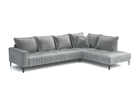 Ecksofa L-form Links aus Samtstoff 296x213x85 cm Morris