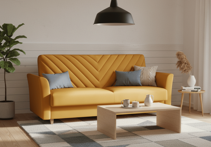 Sofa mit Schlaffunktion, Bettcouch, Schlafsofa mit Bettkasten Marino 210x97x90 cm