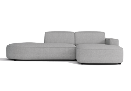 Ecksofa Lucas Beige mit Chromfüßen 284x166x70 cm Hochwertiges Designsofa