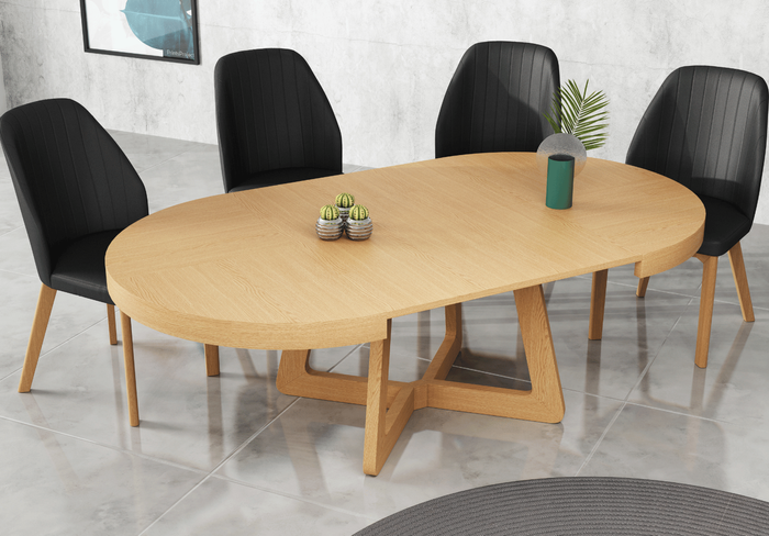 Runder Tisch, Esstisch, Holztisch T40 130-230 cm