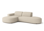 Ecksofa Lucas Beige mit Chromfüßen 284x166x70 cm Hochwertiges Designsofa