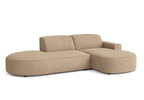 Ecksofa Lucas Beige mit Chromfüßen 284x166x70 cm Hochwertiges Designsofa