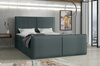 Boxspringbett mit Topper und Bettkasten, Polsterbett, Doppelbett, Bett 140x200 cm Calipso  Grau