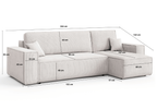 Ecksofa mit Schlaffunktion und Bettkasten L-form 244x142x80 cm Denis 