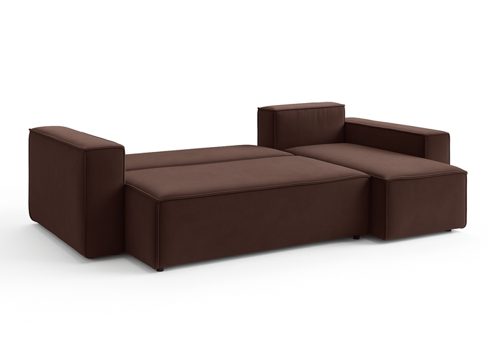 Ecksofa mit Schlaffunktion und Bettkasten L-form 244x142x80 cm Denis 