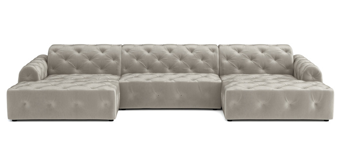 Luxus Ecksofa mit gesteppter Polsterung U-form 390x170x80 cm Candi