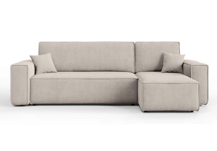 Ecksofa mit Schlaffunktion und Bettkasten L-form 244x142x80 cm Denis