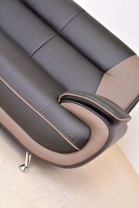 Sofa Set Onyx Set 3-2-1 Couch Set aus Kunstleder Farbauswahl (schwarz-braun)