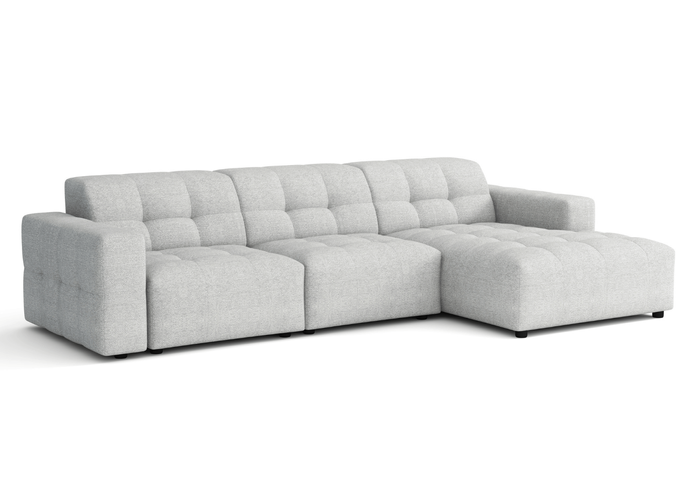 Modulare Ecksofa L-form Rechts Bergi 284x166x70 cm Creme