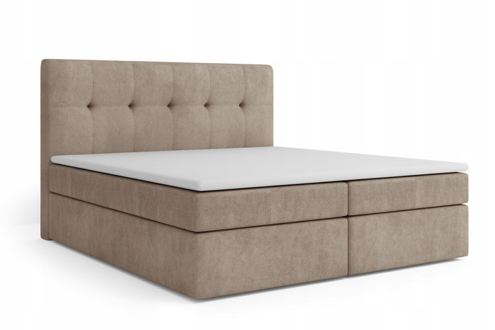 Boxspringbett 140x200 mit Bettkasten - Bett mit Matratze und 2 Bettkästen - Schlafzimmerbett mit Topper - Bequemes und Elegantes Doppelbett Holly