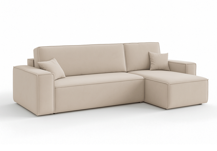 Ecksofa mit Schlaffunktion und Bettkasten L-form 244x142x80 cm Denis 