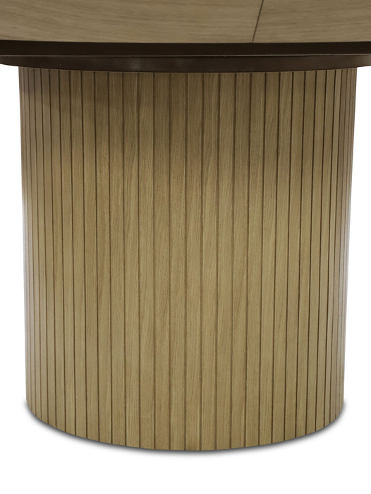 Ausziehbarer runder Tisch mit geriffeltem Tischbein, 130–180 cm, Modell T68