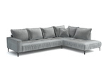 Ecksofa L-form Links aus Samtstoff 296x213x85 cm Morris