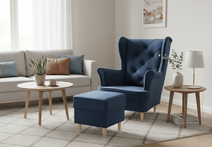 Rio gesteppter Sessel im skandinavischen Stil