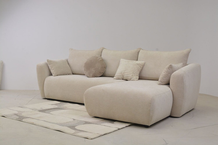 Ecksofa mit Schlaffunktion und Bettkasten, L-form 255x165x91 cm Lola