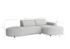 Ecksofa Lucas Beige mit Chromfüßen 284x166x70 cm Hochwertiges Designsofa