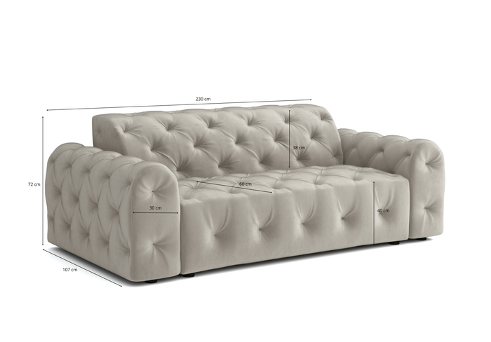 Sofa 230x94x80 cm Chesterfield Candi