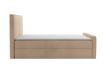 Boxspringbett mit Topper und Bettkasten, Polsterbett, Doppelbett, Bett 140x200 cm Calipso  Braun