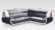 Ecksofa Onyx 2-R-2 210x210x89 cm Eckcouch aus Kunstleder im verschiedenen Farbvarianten (rot-schwarz)