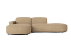 Ecksofa Lucas Beige mit Chromfüßen 284x166x70 cm Hochwertiges Designsofa