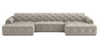 Luxus Ecksofa mit gesteppter Polsterung U-form 390x170x80 cm Candi