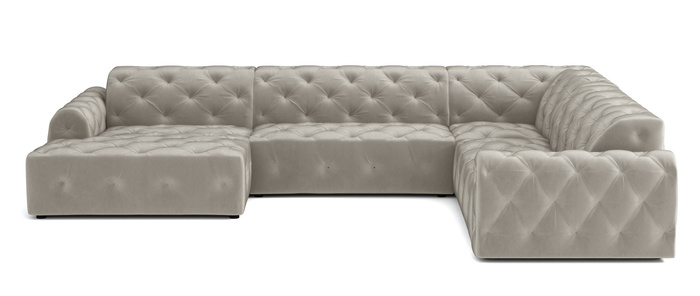 Ecksofa U-form, Stil Chesterfield 334x254x80 cm Candi
