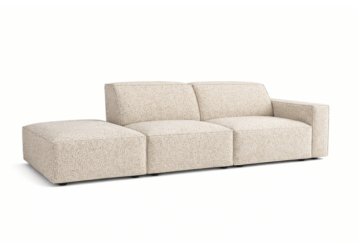 Sofa mit Hocker, 3-Sitzer 262x102x70 cm