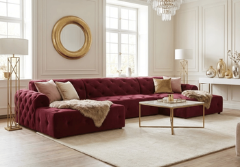 Ecksofa U-form mit eleganter Steppung CANDY 390x170 cm