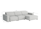 Ecksofa L-form, 3-Sitzer 284x102x70cm Lucas