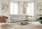 Modulare Ecksofa L-form Rechts Bergi 284x166x70 cm Creme