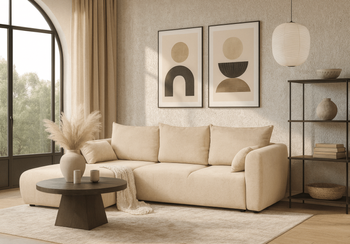 Ecksofa mit Schlaffunktion und Bettkasten, L-form 255x165x91 cm Lola