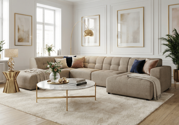 Ecksofa U-form links 364x262x70 cm modular Sofa Bergi