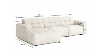 Modulare Ecksofa L-form Rechts Bergi 284x166x70 cm Creme