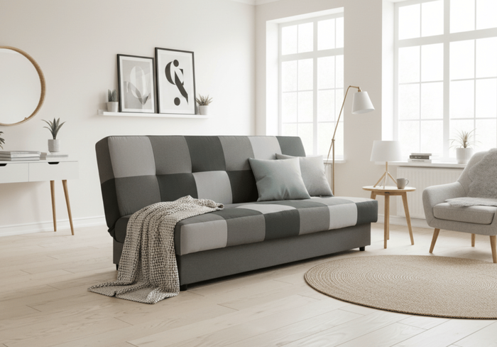 Sofa mit Schlaffunktion, Bettcouch, Schlafsofa mit Bettkasten Quadrat 190x58x98 cm
