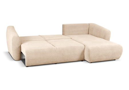 Ecksofa mit Schlaffunktion und Bettkasten, L-form 255x165x91 cm Lola